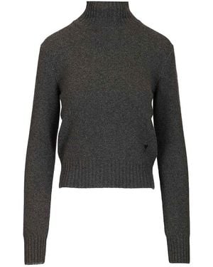 Ami Paris Turtleneck Sweater - Black