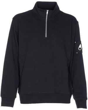 Moose Knuckles Felpa Con Cappuccio E Zip Hartsfield - Blu