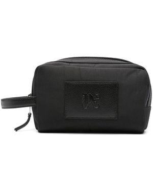 Palm Angels Monogram-Appliqu Wash Bag - Black