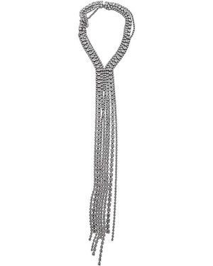 Helene Zubeldia Crystal Tie Necklace - White