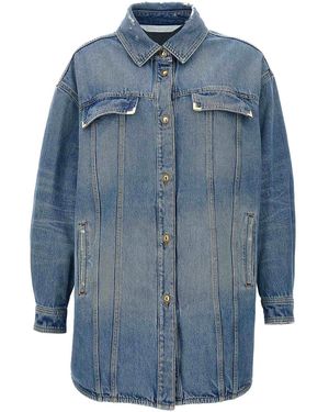 Palm Angels 'Washed Logo' Jacket - Blue