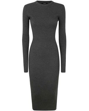 Wardrobe NYC Ribbed Long Sleeve Dress - Black