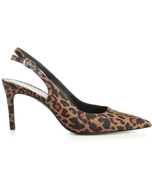 Stuart Weitzman Leopard Print Slingbacks - Metallic