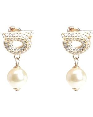 Ferragamo Gancini Earrings - White