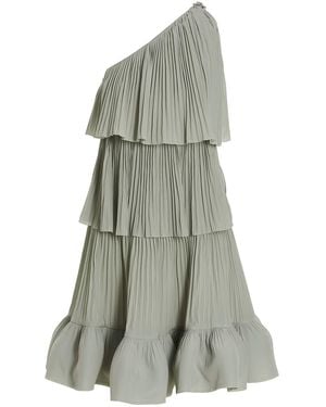 Lanvin Pleated Flounced Dress - Grey
