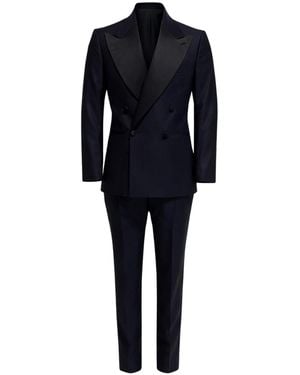 Franzese Collection Double-Breasted Pioneer Tuxedo Suit - Black
