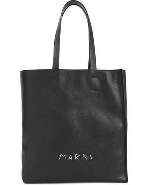 Marni Museo Morbido Nuovo Grande Borsa A Tracolla - Nero