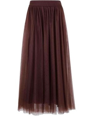 Fabiana Filippi Tulle Wide Skirt - Purple
