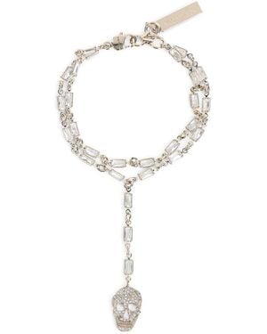 McQueen Pav Skull Bracelet - Metallic