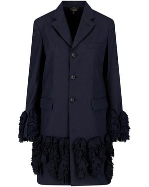 Comme des Garçons Long Blazer With Ruffles - Blue
