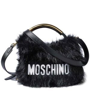 Moschino Handle Me Mini Furry - Black