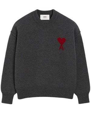Ami Paris Rundhalspullover - Grau