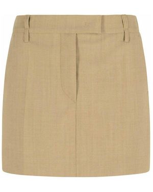 Sportmax Fify Virgin Wool Miniskirt - Natural