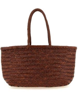Dragon Diffusion Bamboo Triple Jump Large Shoulder Bag - Brown