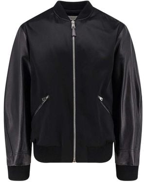 Givenchy Cotton And Nylon Jacket With Leather Sleeve - Black