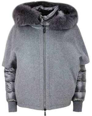 Moorer Wool And Cashmere Jacket - Grey