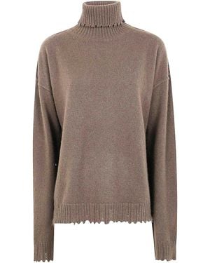 Uma Wang High Neck Top Jumper - Brown