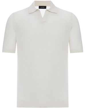 Nome Silk V-Neck Polo Shirt - White