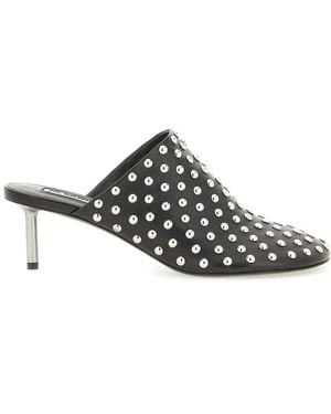 Jil Sander Nappa Leather Mules With Studs - White