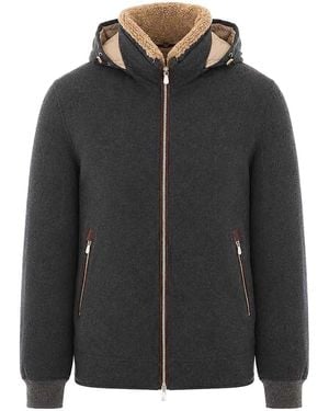 Brunello Cucinelli Hooded Bomber - Black