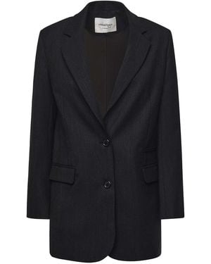 Ottod'Ame Single-Breasted Wool Blend Blazer - Black