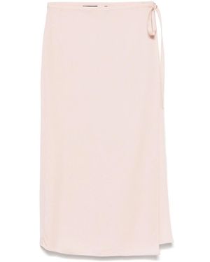 Theory Wrap Midi Skirt - Pink