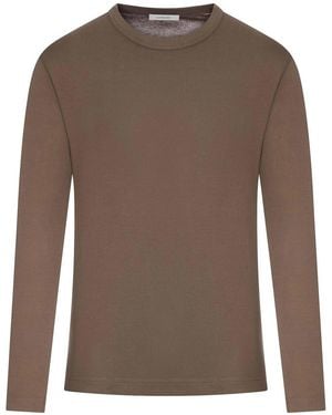 Lemaire Long-Sleeved Cotton T-Shirt - Brown
