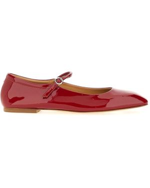 Aeyde Leather Mary Jane Flats - Red