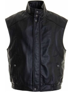 Versace Jeans Couture Button-Fastening Leather Vest - Black
