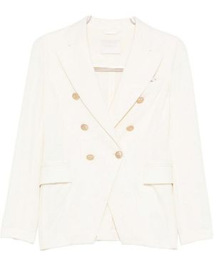 Circolo 1901 Cotton Double-Breasted Jacket - White