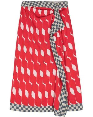 Dries Van Noten Midi Skirt - Red