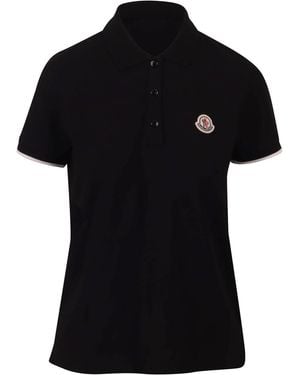Moncler Cotton T-Shirt With Embroidered Logo - Black