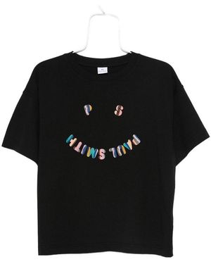 Paul Smith Ps Happy Cotton T-Shirt - Black
