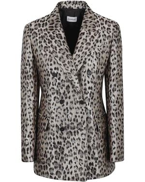 P.A.R.O.S.H. Jacquard Double-Breasted Blazer - Gray