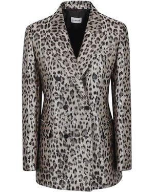 P.A.R.O.S.H. Jacquard Double-Breasted Blazer - Gray