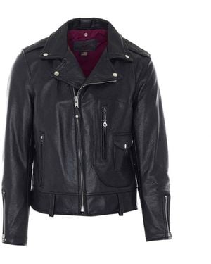 Schott Nyc Leather Jacket - Blue
