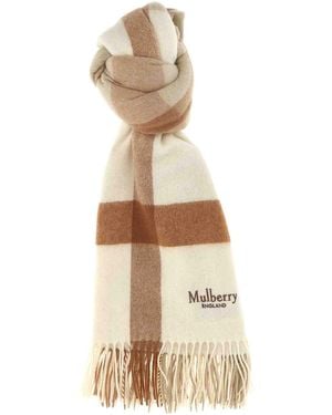 Mulberry Check Scarf - Natural