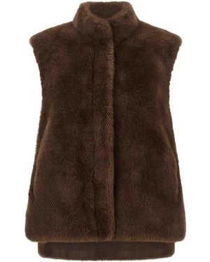 Lou Andrea Eco-Fur Vest - Brown