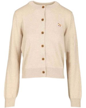 Maison Kitsuné Merino Wool Cardigan - Natural