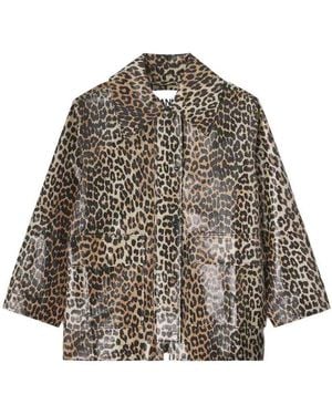 Ganni Leopard Jacket - Gray