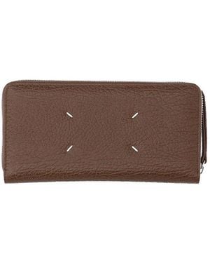 Maison Margiela Four Stitches Zip Wallet - Brown
