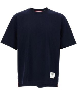 Thom Browne Rwb Knit Trim' T-Shirt - Blue