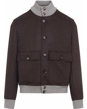 Brunello Cucinelli Wool Bomber Jacket - Grey