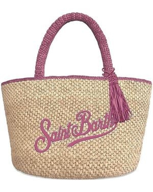MC2 Saint Barth Marcy Raffia Shoulder Bag - Pink