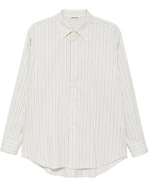 AURALEE Cotton And Silk Striped Shirt - White