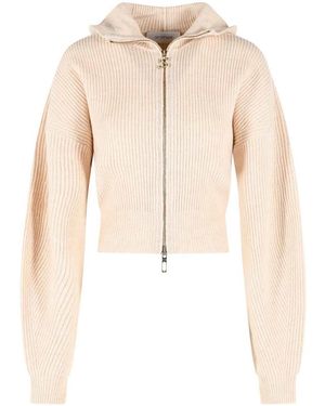 Sportmax Balco Ivory Wool And Cashmere Cardigan - Natural