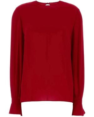 Valentino Garavani Georgette Ruffled Blouse - Red