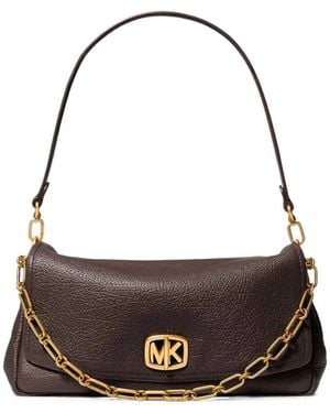 Michael Kors Leather Bag With-Tone Logo Plaque - White