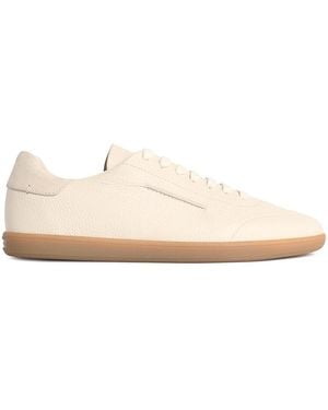 ZEGNA Low Top Leather Trainers - Natural
