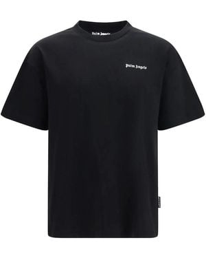 Palm Angels T-Shirt With Small Chest Logo - Black
